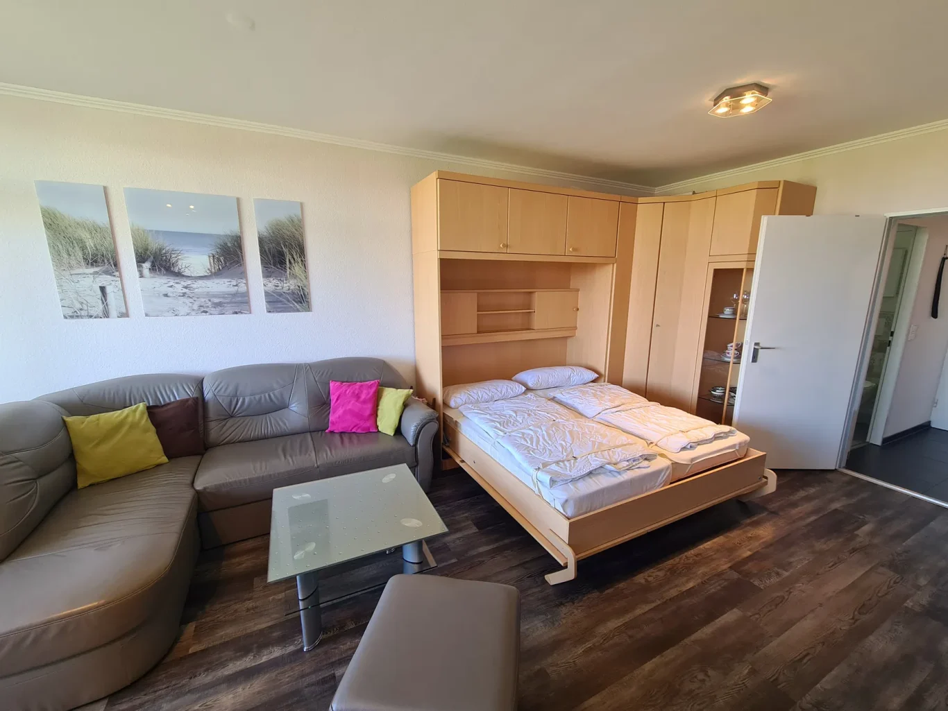 Wohn-/Schlafzimmer Wohn- und Schlafbereich in Ferienwohnung am Südstrand Fehmarn
