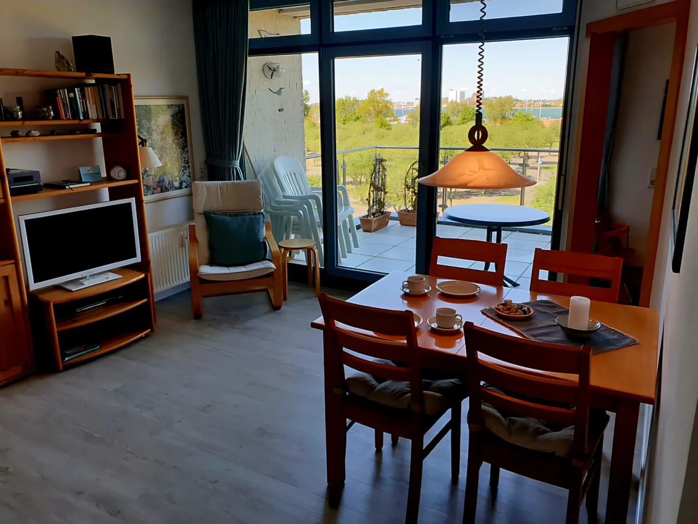 Wohnzimmer Wohn- und Essbereich in Ferienwohnung am Südstrand Fehmarn