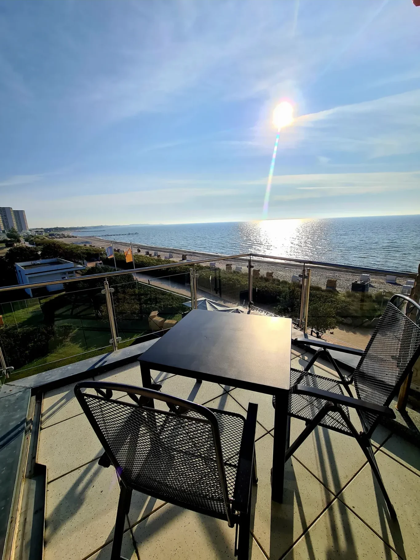 Wohn-/Schlafzimmer Balkon mit Ostseeblick am Südstrand Fehmarn