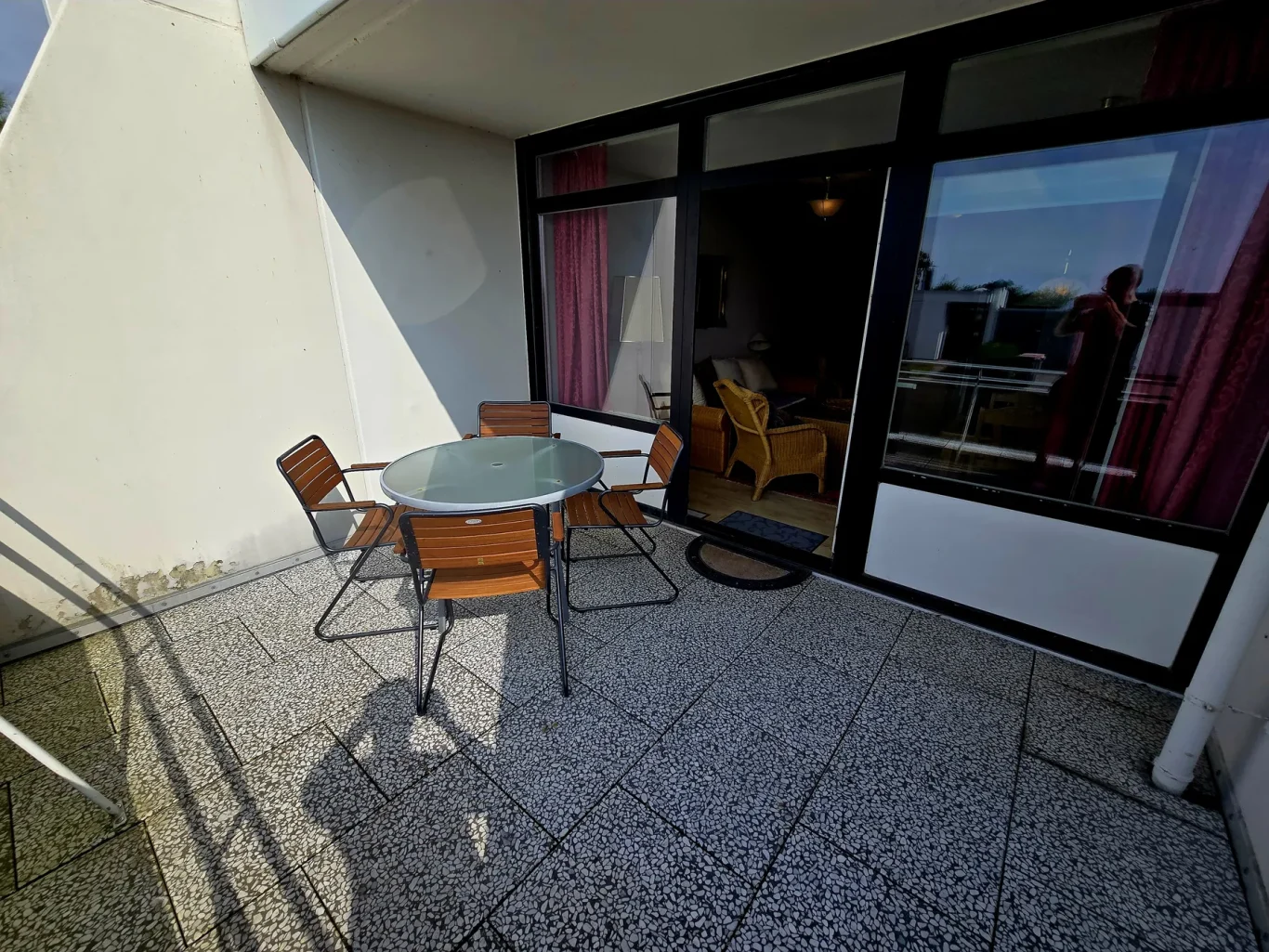 Balkon Terrasse mit Sitzbereich auf Fehmarn