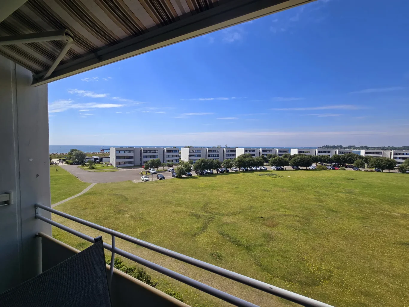 Ausblick vom Balkon auf den Südstrand Fehmarn